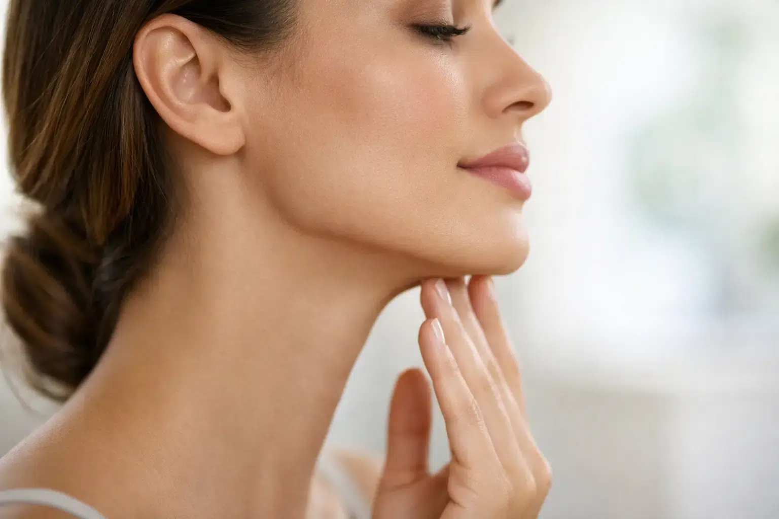 Contorno mandibular com definição natural